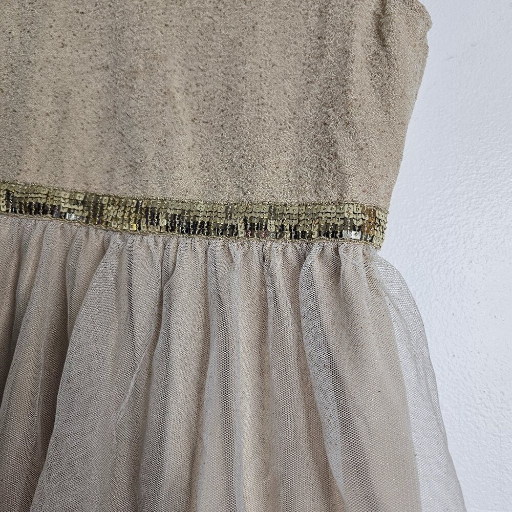 George | Champagne/Tan Chiffon and Sequin Dress with Keyhole Back - Picture 3 of 5